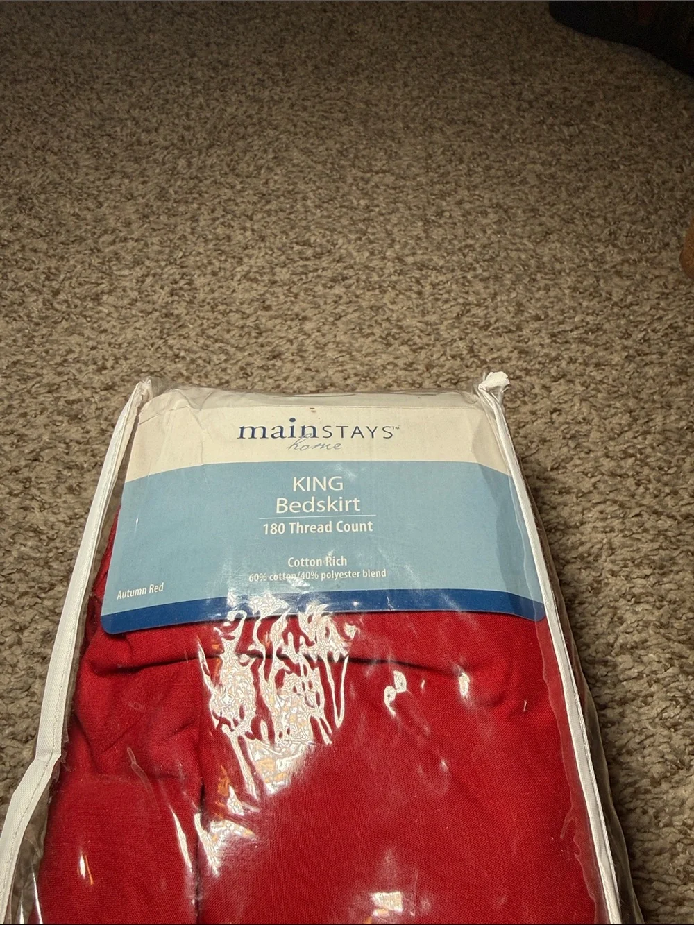 Mainstays Autumn Red King Bedskirt‎